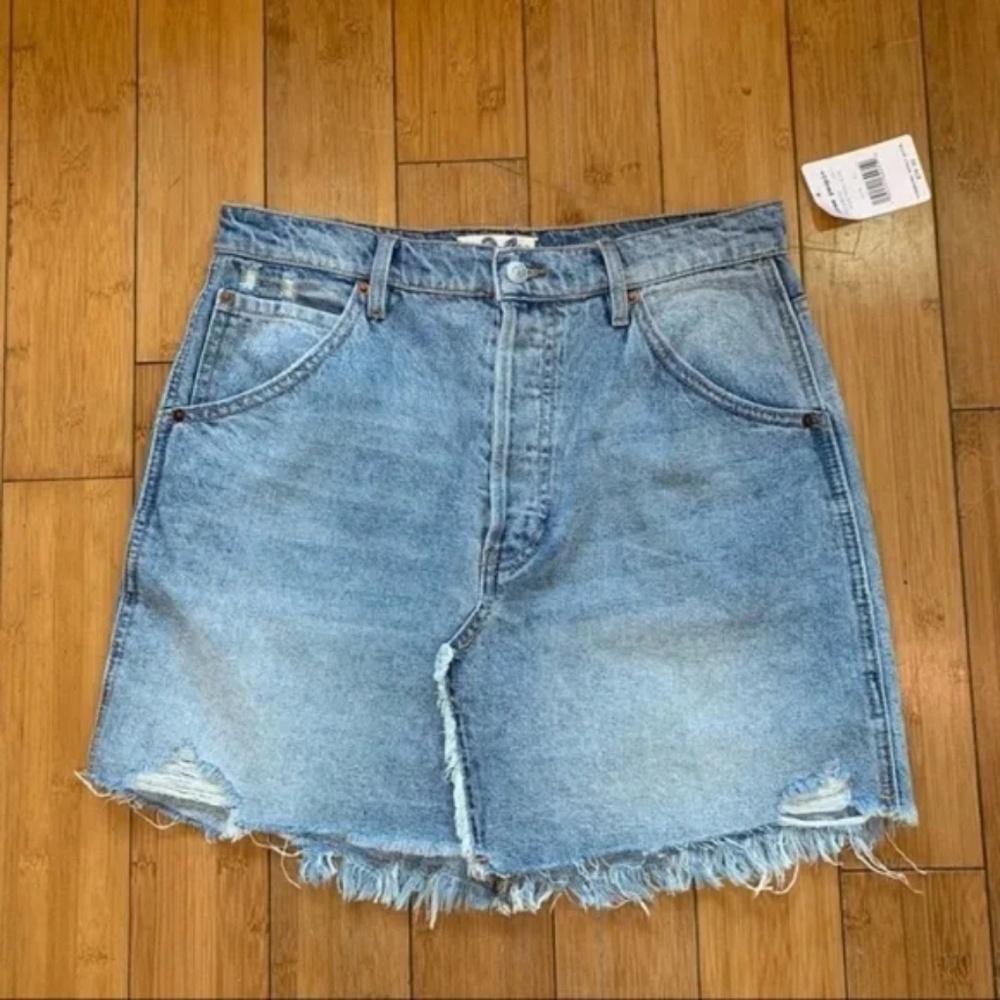 We The Free denim cutoff skirt